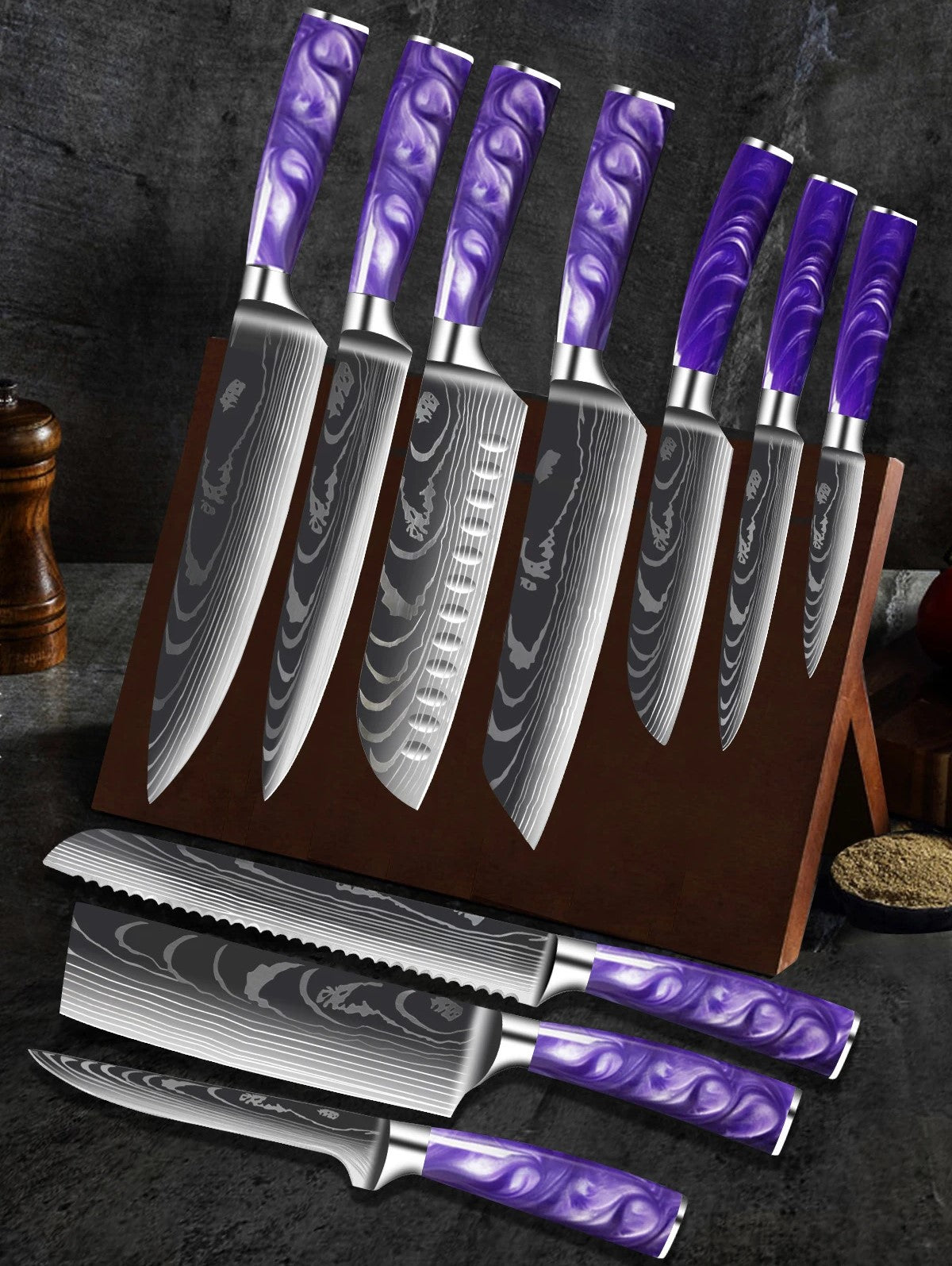 10-Piece Kitchen Knives Set With Resin Handle