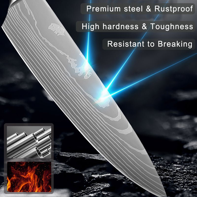 10-Piece Kitchen Knives Set With Resin Handle - Letcase