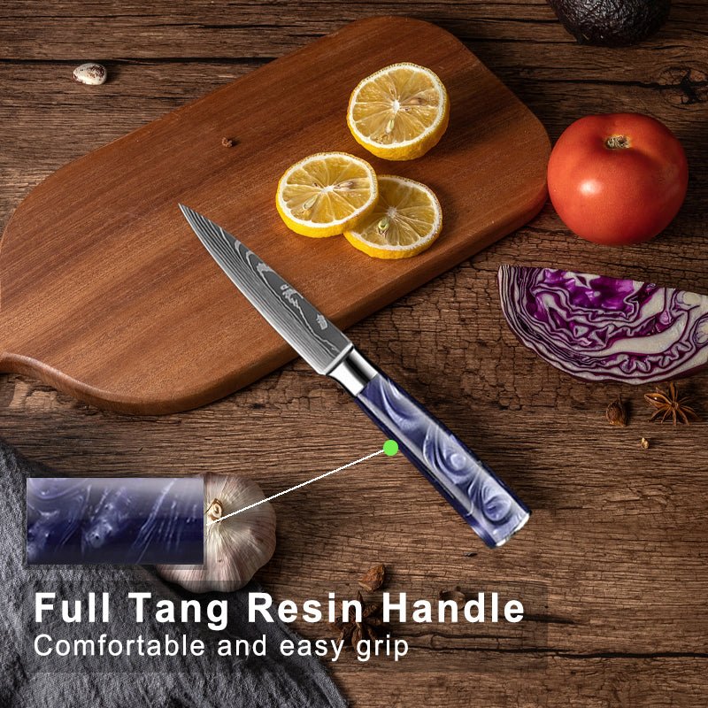 10-Piece Kitchen Knives Set With Resin Handle - Letcase