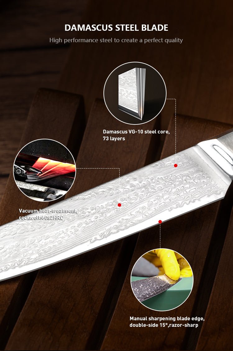 10 - Piece Non Serrated Japanese Steak Knife Set - Letcase