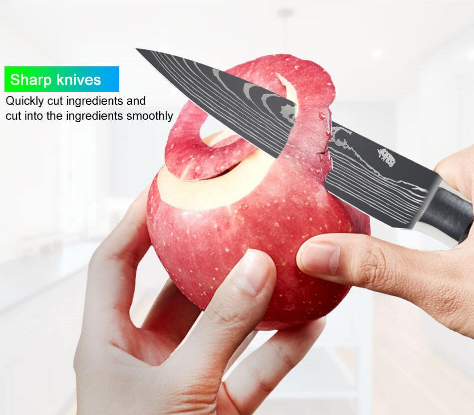 9-Piece Professional High Carbon Steel Kitchen Knife Set