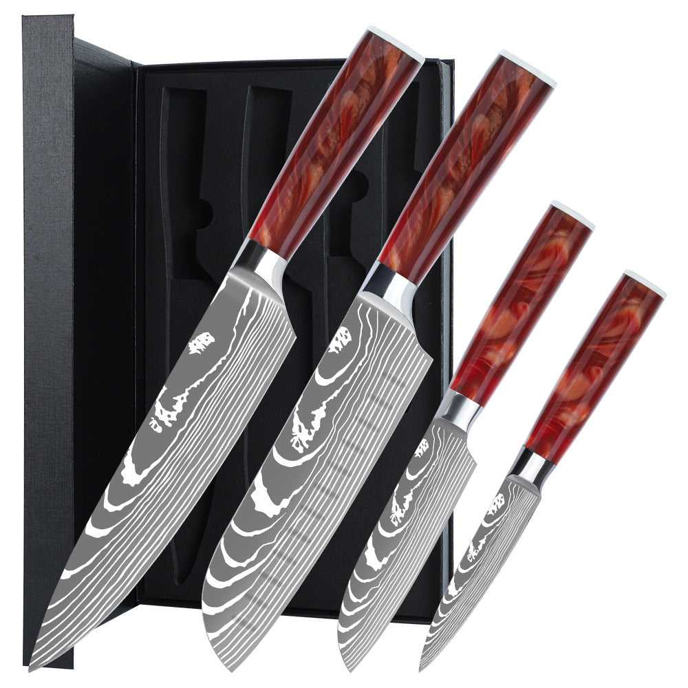 4-Piece Professional High Carbon Steel Chef Knife Set