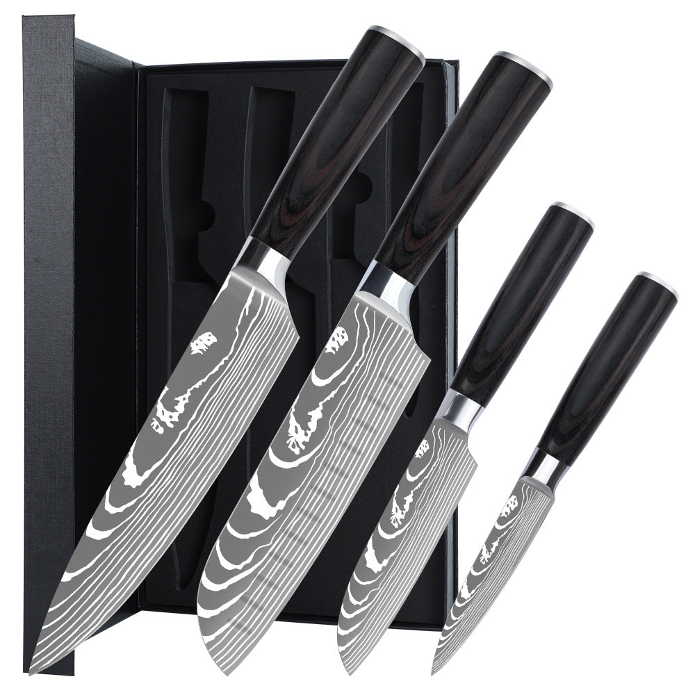 4-Piece Professional High Carbon Steel Chef Knife Set