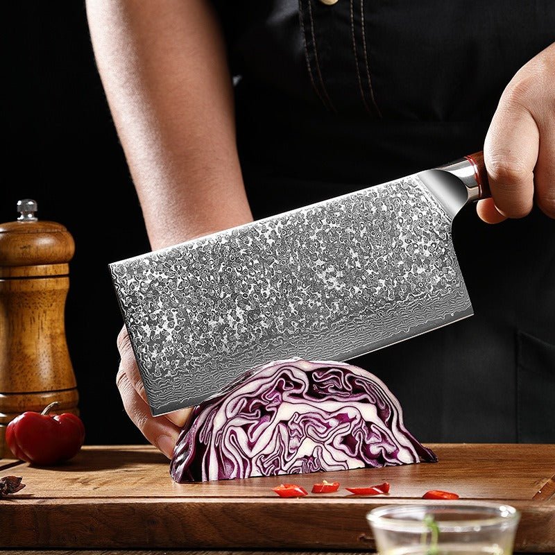 7 - Piece Damascus Chef Knife Set - Letcase