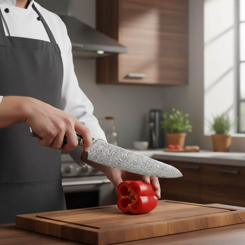 8 Inch Damascus Chef Knife – 67-Layer VG-10 Steel, Razor Sharp Honbazuke Edge