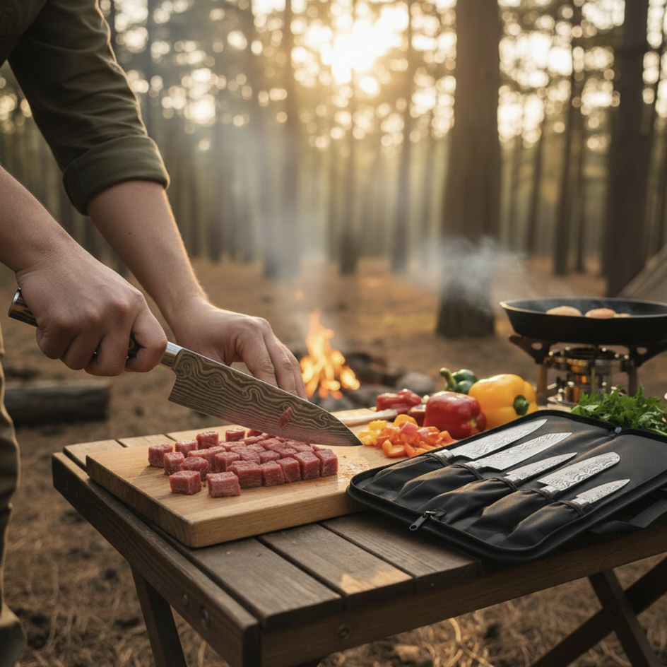 5-Piece Chef Knife Set With Roll Bag