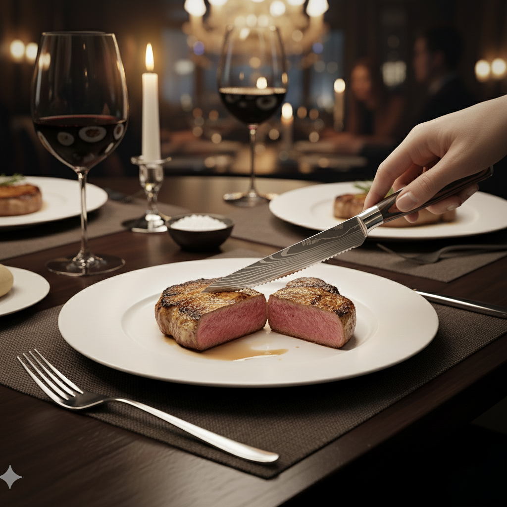 8-Piece Stainless Steel Serrated Steak Knife Set