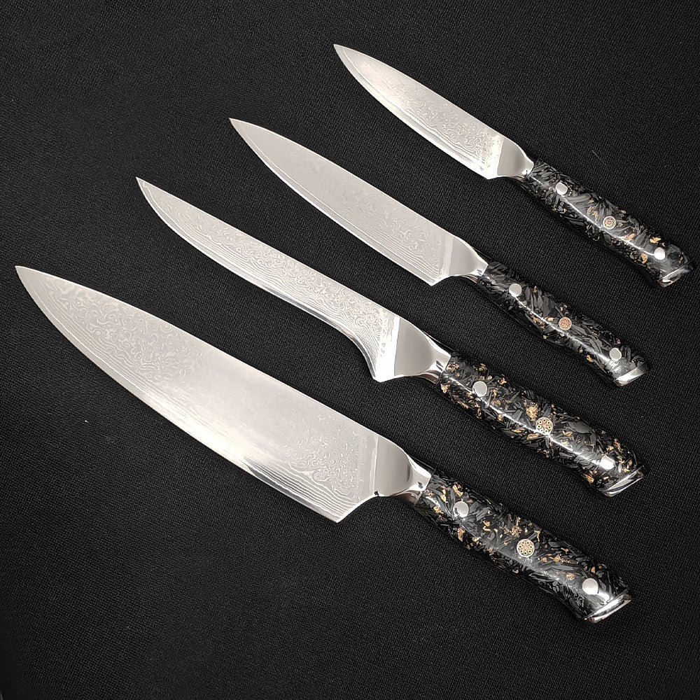 Japanese 67-Layer VG10 Damascus Steel Chef Knife Set