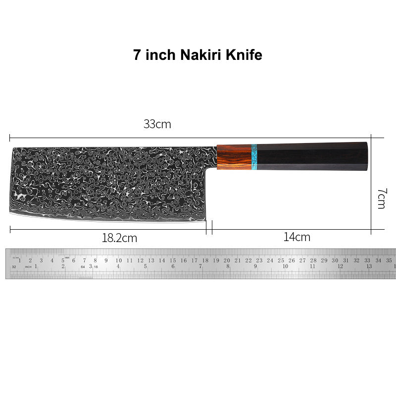 Premium 5-Piece Damascus Japanese Chef Knife Set with Knife Roll Bag