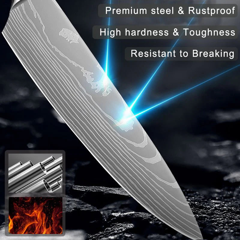 4-Piece Professional High Carbon Steel Chef Knife Set