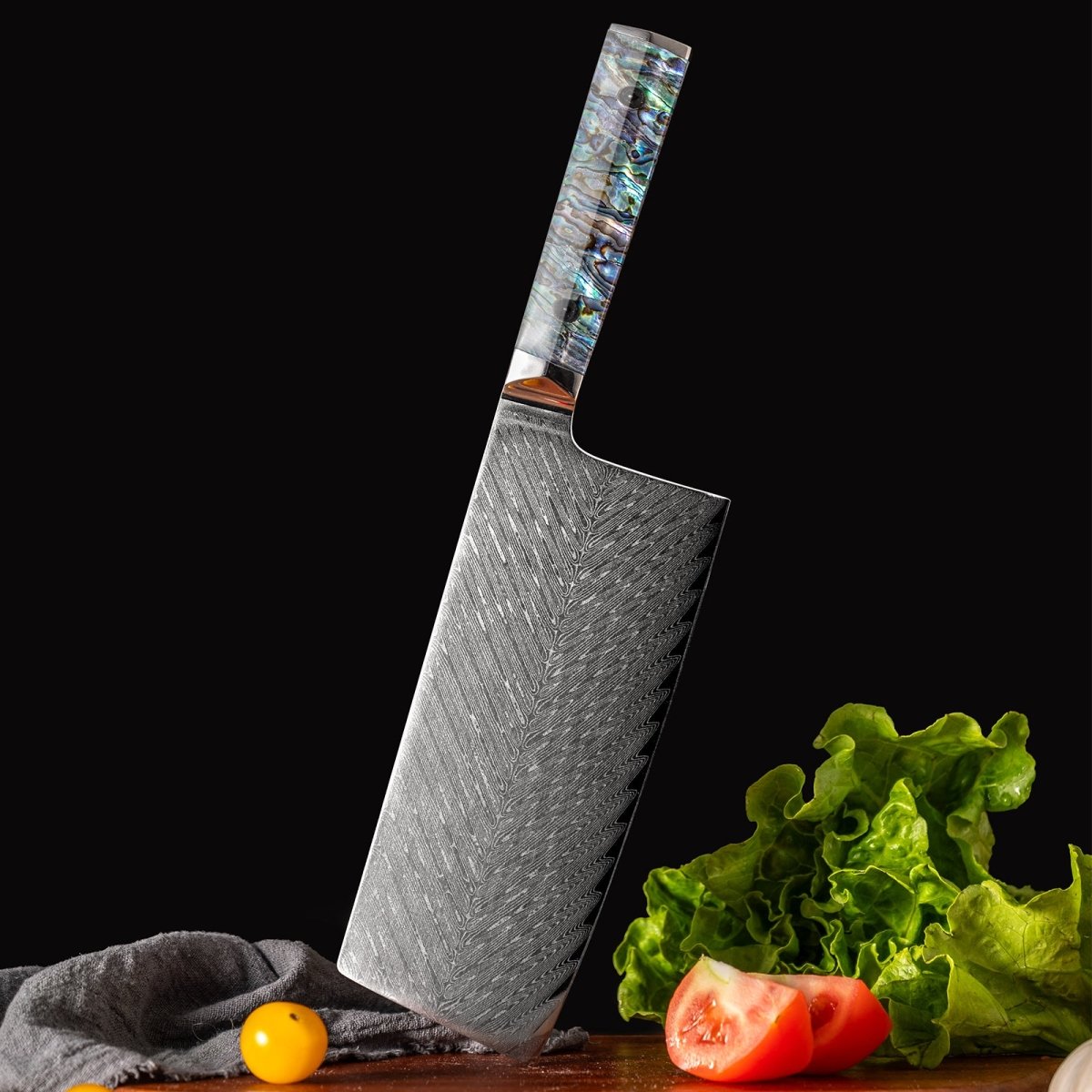 Damascus Chinese Cleaver - Letcase