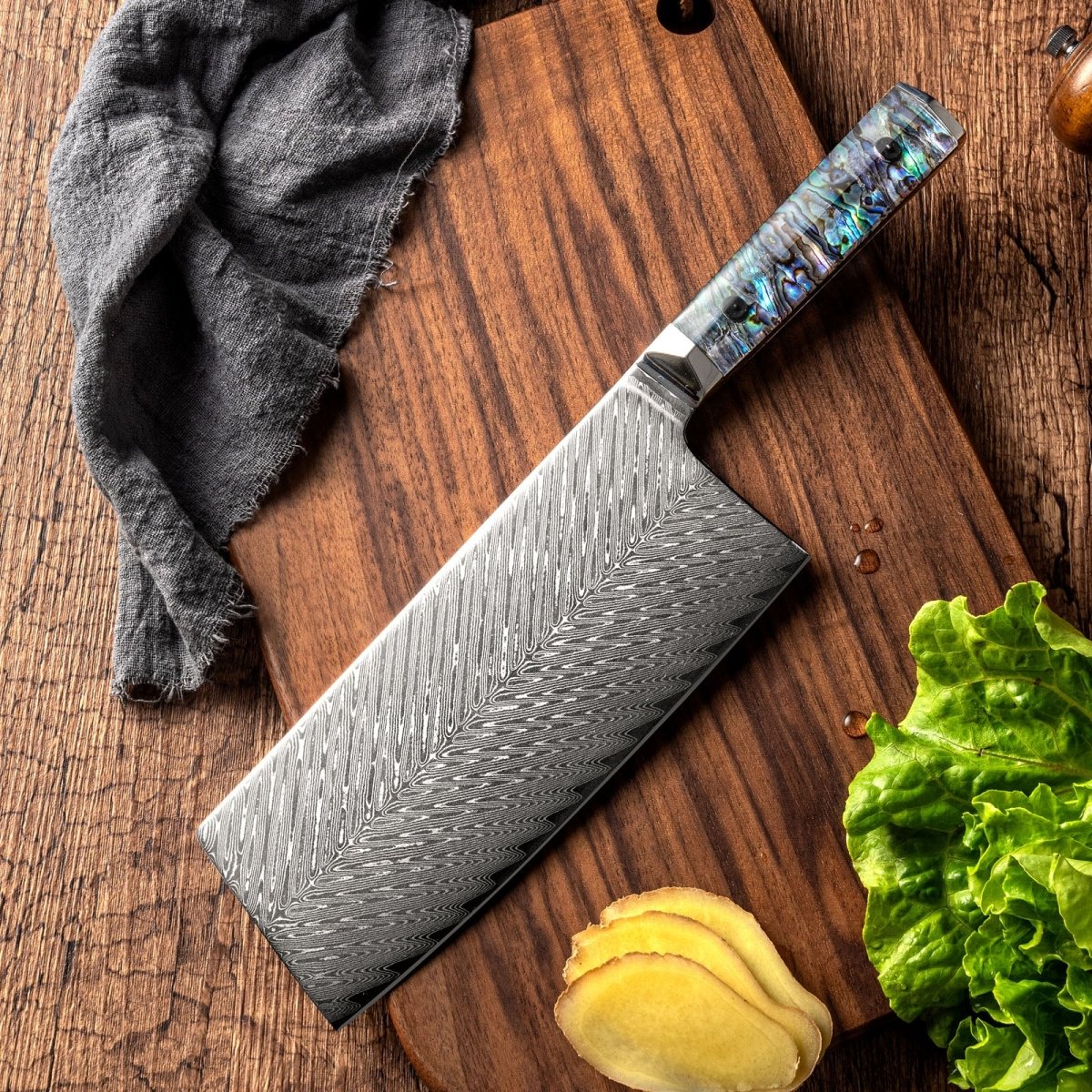 Damascus Chinese Cleaver - Letcase