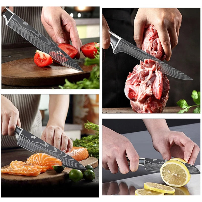 9-Piece Professional High Carbon Steel Kitchen Knife Set