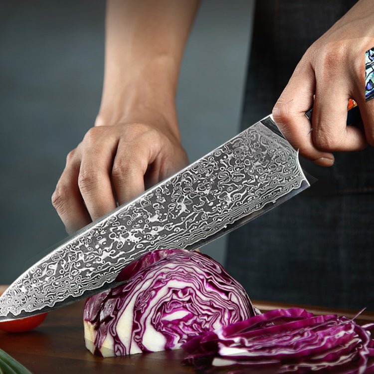 10 Piece Professional Damascus Kitchen Knife Set - Letcase