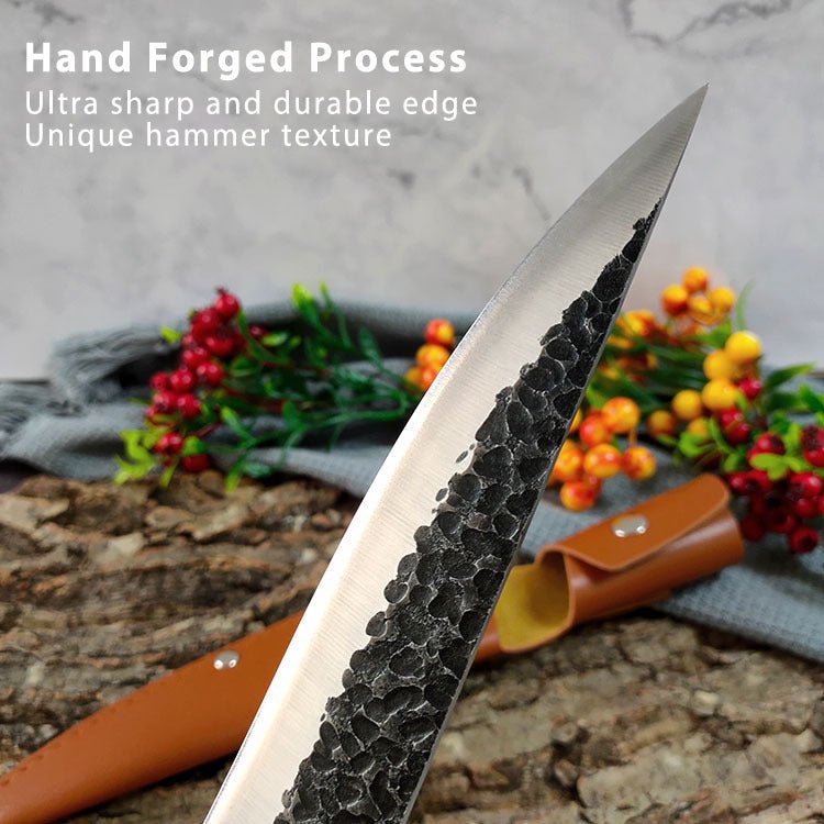 4 Piece Butcher Knife Set With Sheath - Letcase