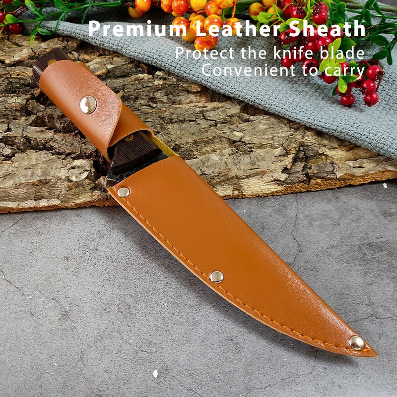 4 Piece Butcher Knife Set With Sheath - Letcase