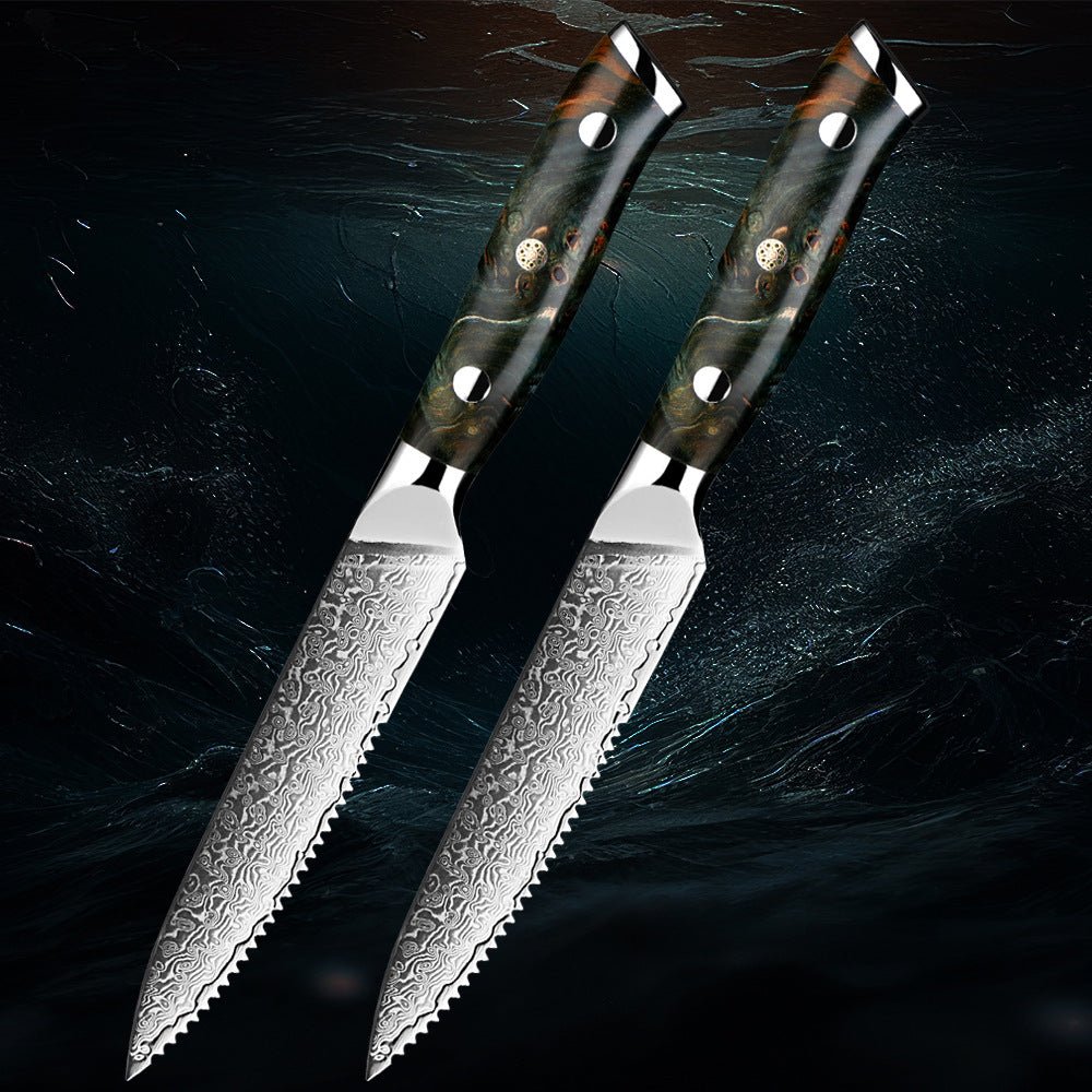 5 Inch Damascus Steel Steak Knife Set - Letcase