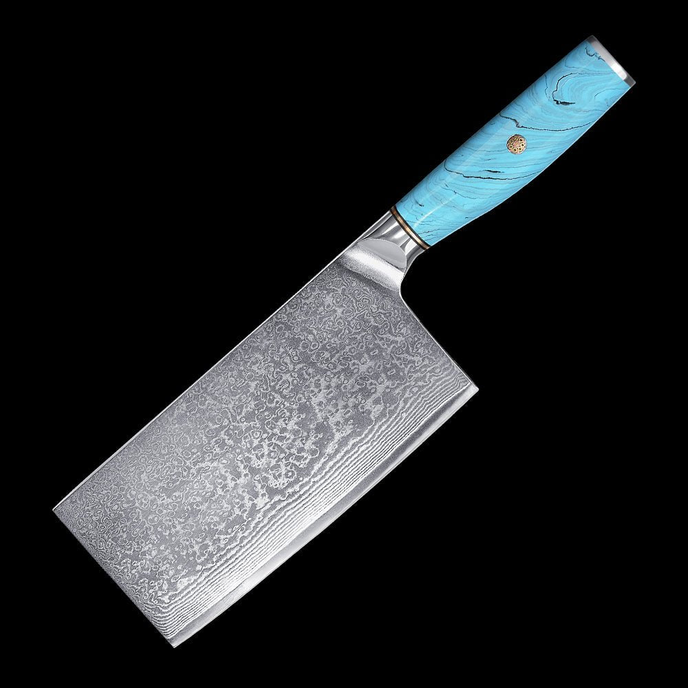 7 Inch Damascus Cleaver Knife - Letcase