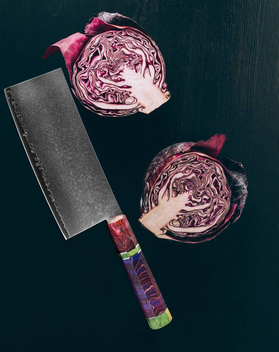 7 Inch Damascus Meat Cleaver Knife - Letcase