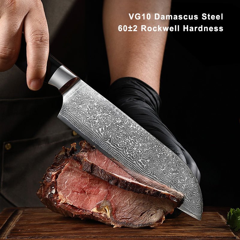 7-Piece Damascus Knife Set With VG10 Steel Core - Letcase