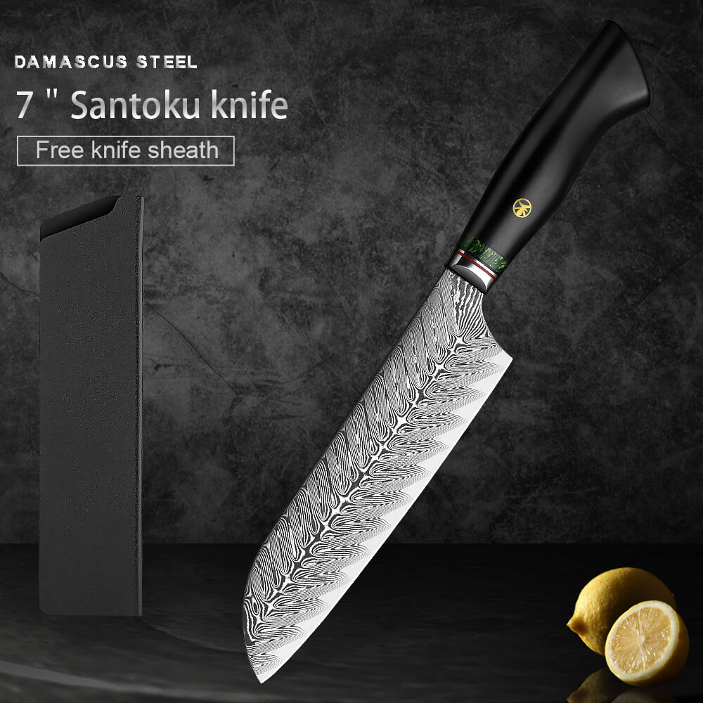 7 Piece Kitchen Knife Set 67 Layers Damascus Steel Chef Knives - Letcase