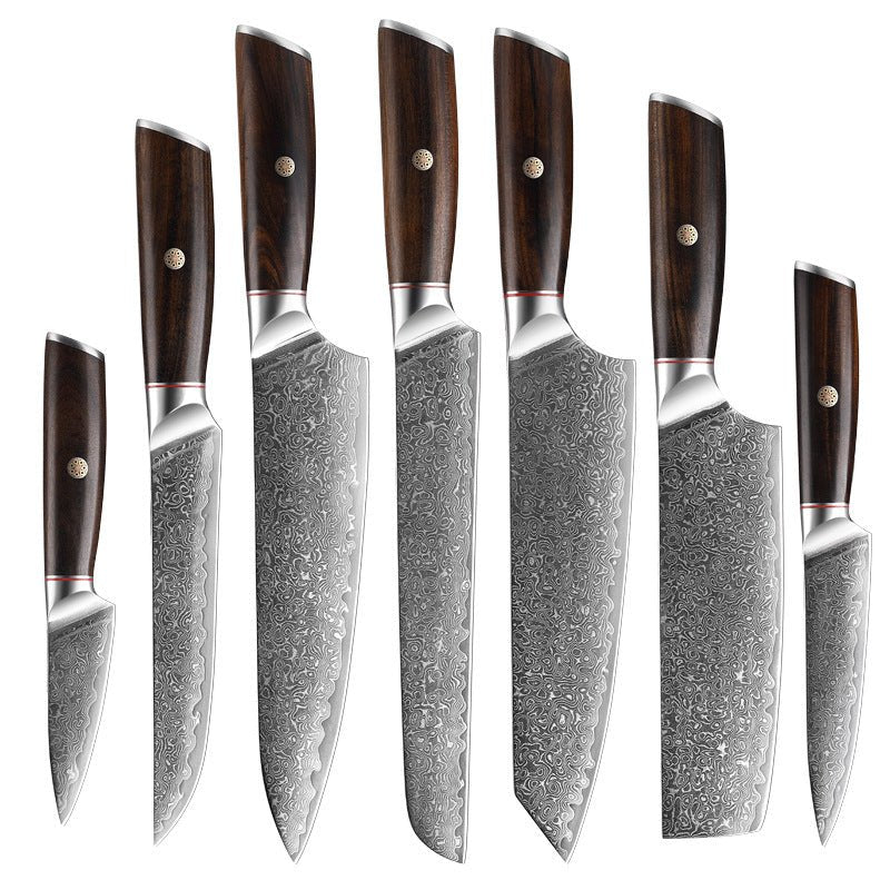 7-Piece Professional Damascus Chef Knives Set - Letcase