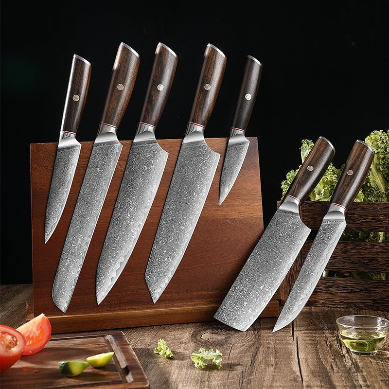 7-Piece Professional Damascus Chef Knives Set - Letcase