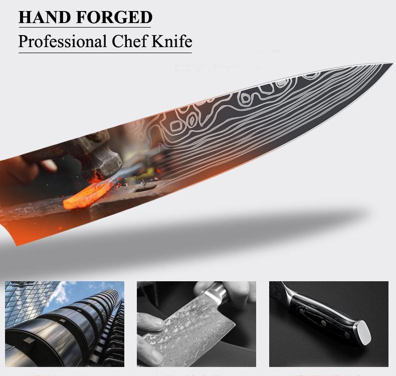 8-Inch Chef Knives High Carbon German Forged Steel - Letcase