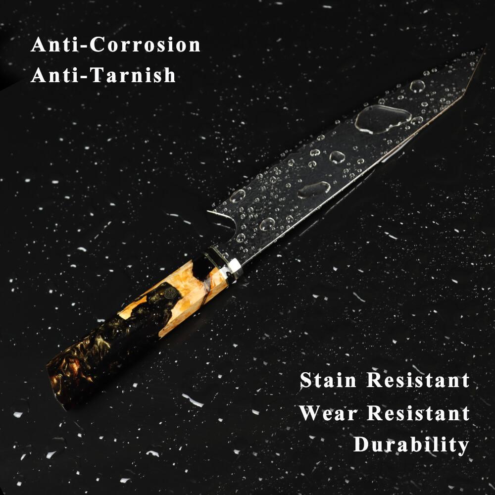 8 Inch Damascus Kiritsuke Knife, Anti-tarnish