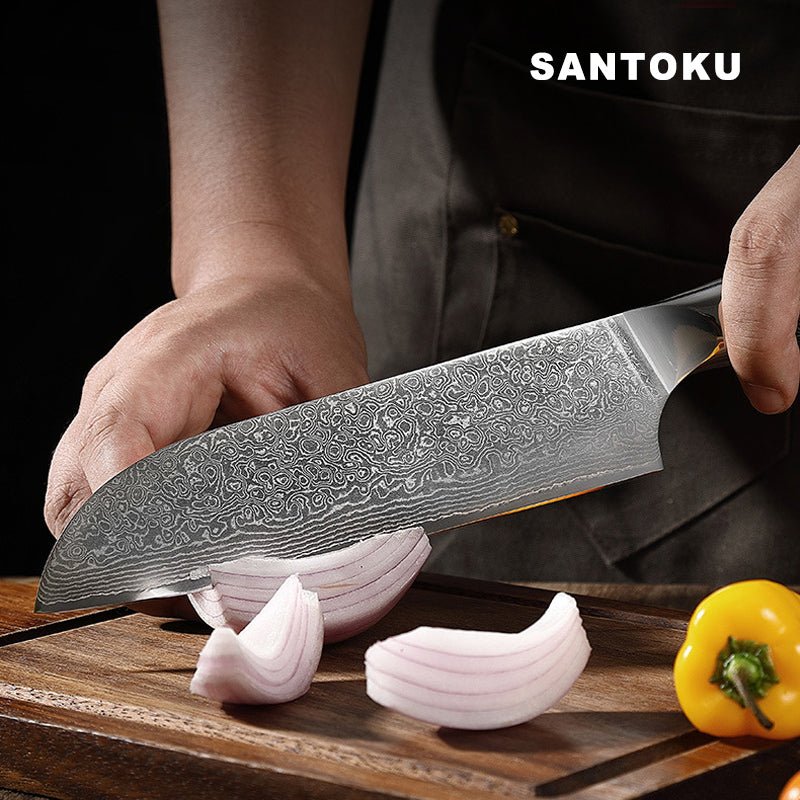 8-Piece Damascus Chef Knife Set With VG10 Steel Core - Letcase