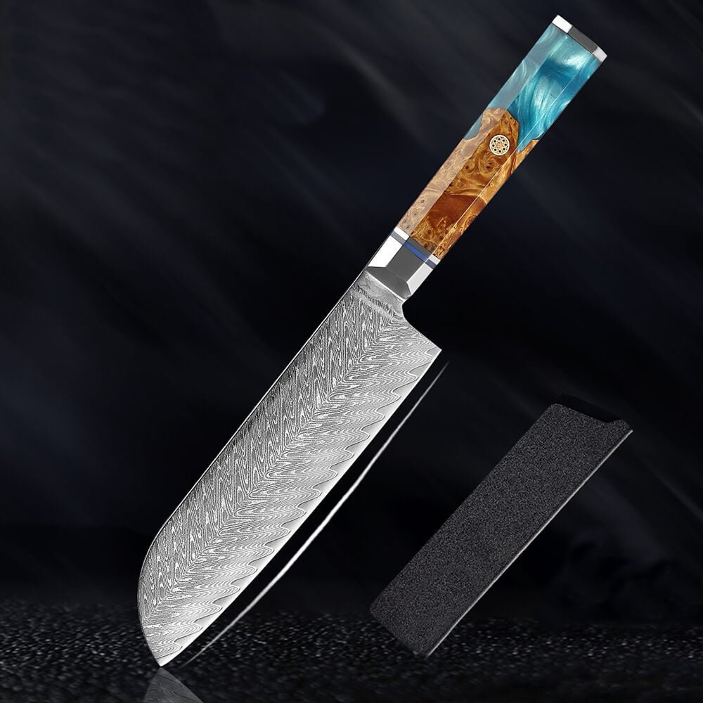 9 Piece Kitchen Knives Set Japanese Damascus Steel Chef Knife Set - Letcase