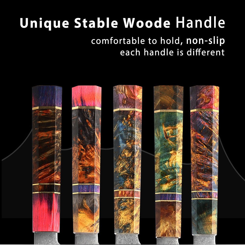 9 Piece Professional Damascus Chef Knife Set - Letcase