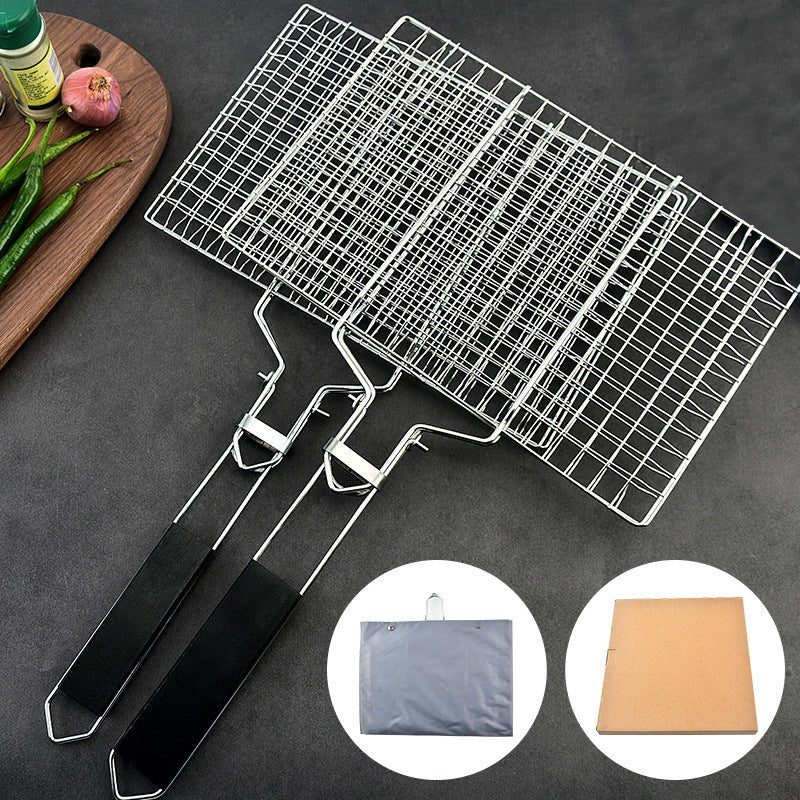 Barbecue Grilling Basket, Stainless Steel, Folding Grilling baskets With Handle - Letcase