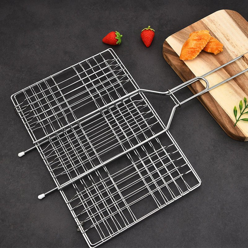 Barbecue Grilling Basket, Stainless Steel, Folding Grilling baskets With Handle - Letcase