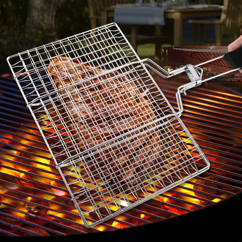 Barbecue Grilling Basket, Stainless Steel, Folding Grilling baskets With Handle - Letcase
