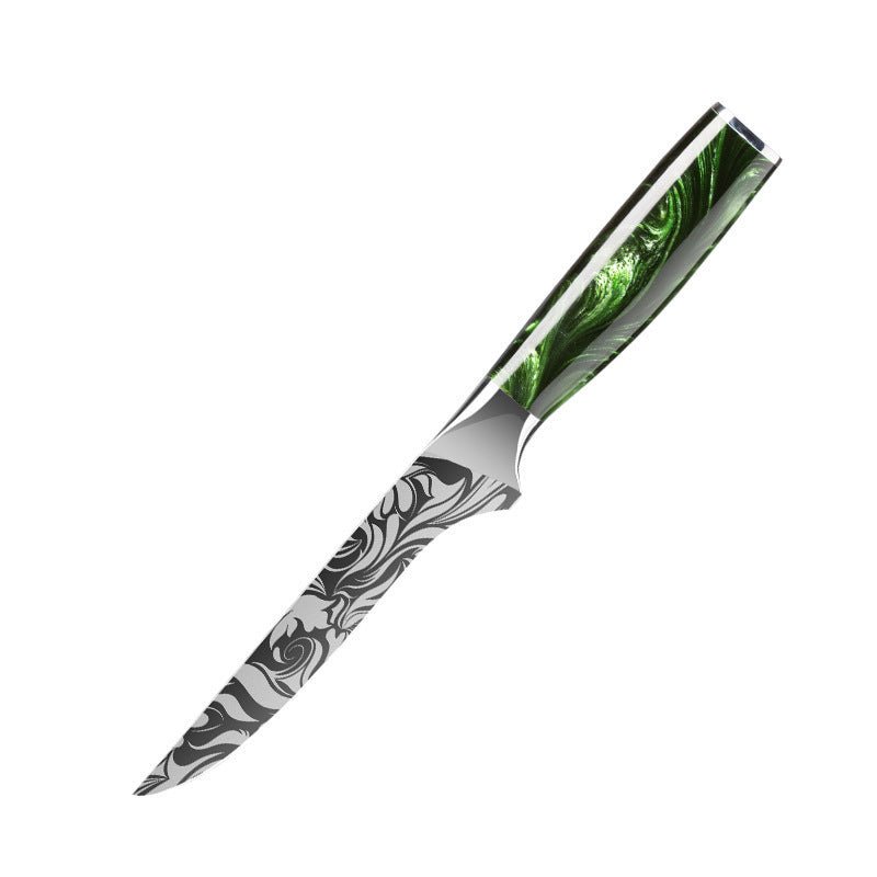 Boning Knife with Green Resin Handle - Letcase