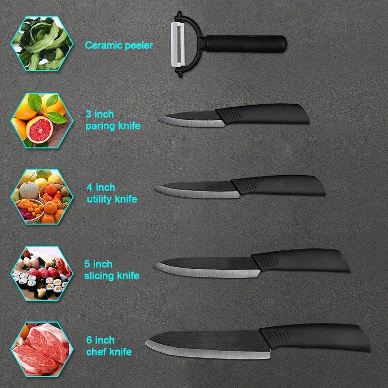 Ceramic Knife Set With Block - Letcase