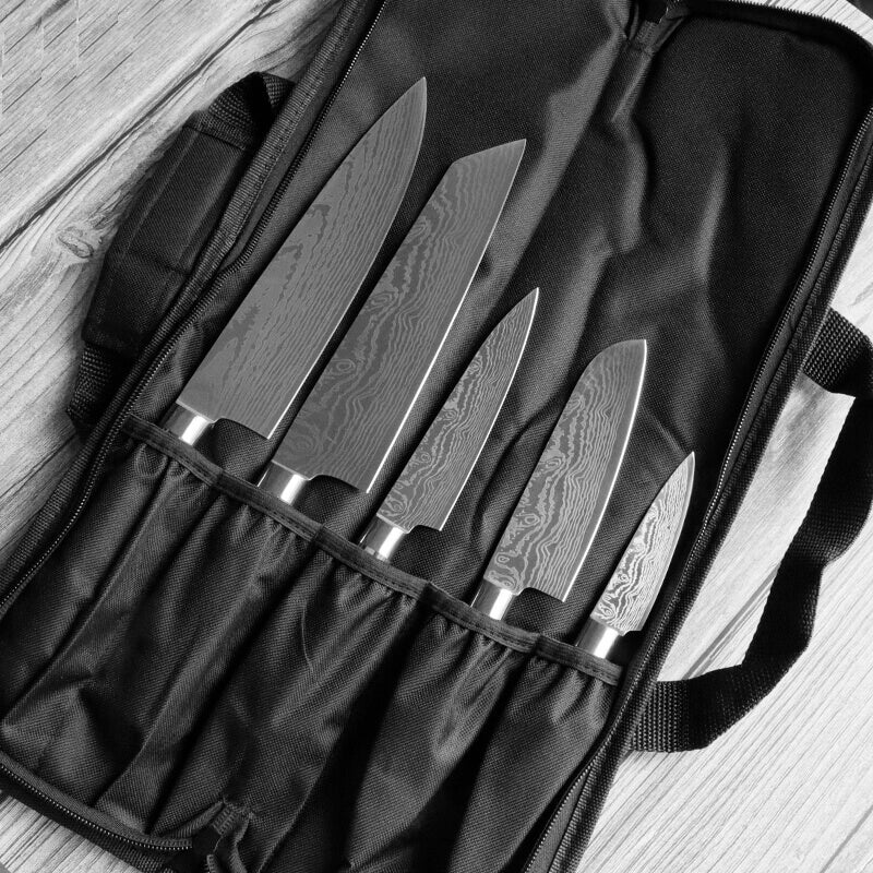 Chef Knife Set With Roll Bag