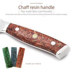 Damascus Blade Kitchen Knives, Chaff Resin Handle - Letcase