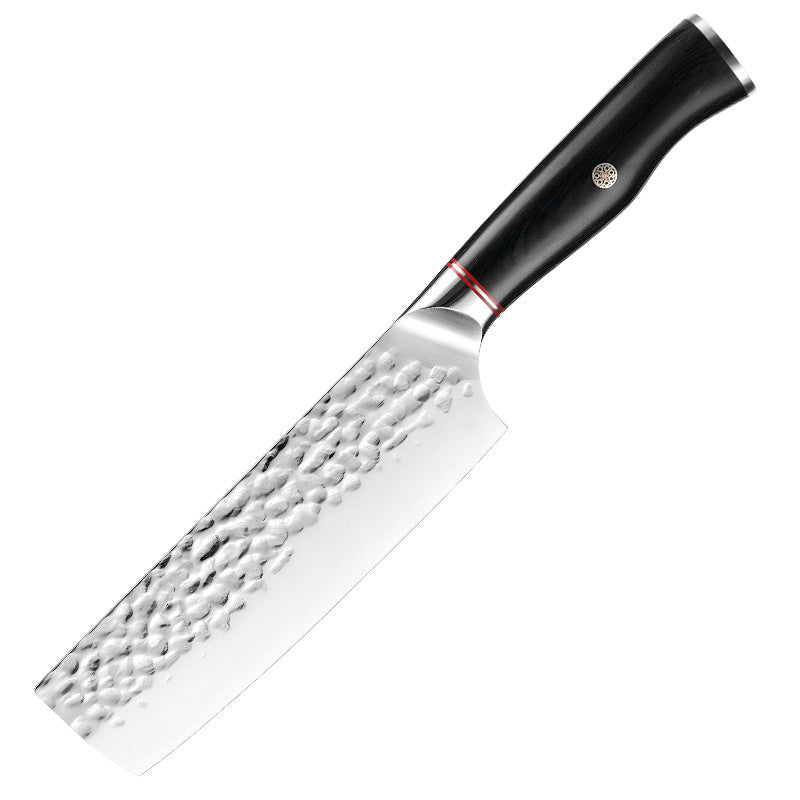 Hammered Kitchen Knife Set, High-Carbon Stainless Steel Blade and Black Handle - Letcase