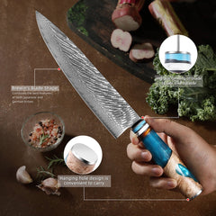 Japanese Chef Knife Set 9 Piece Damascus Knife Set - Letcase
