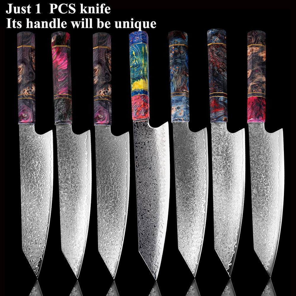 Japanese Damascus Kitchen Knives, 8 Inch VG10 Damascus Steel Chef Knife - Letcase