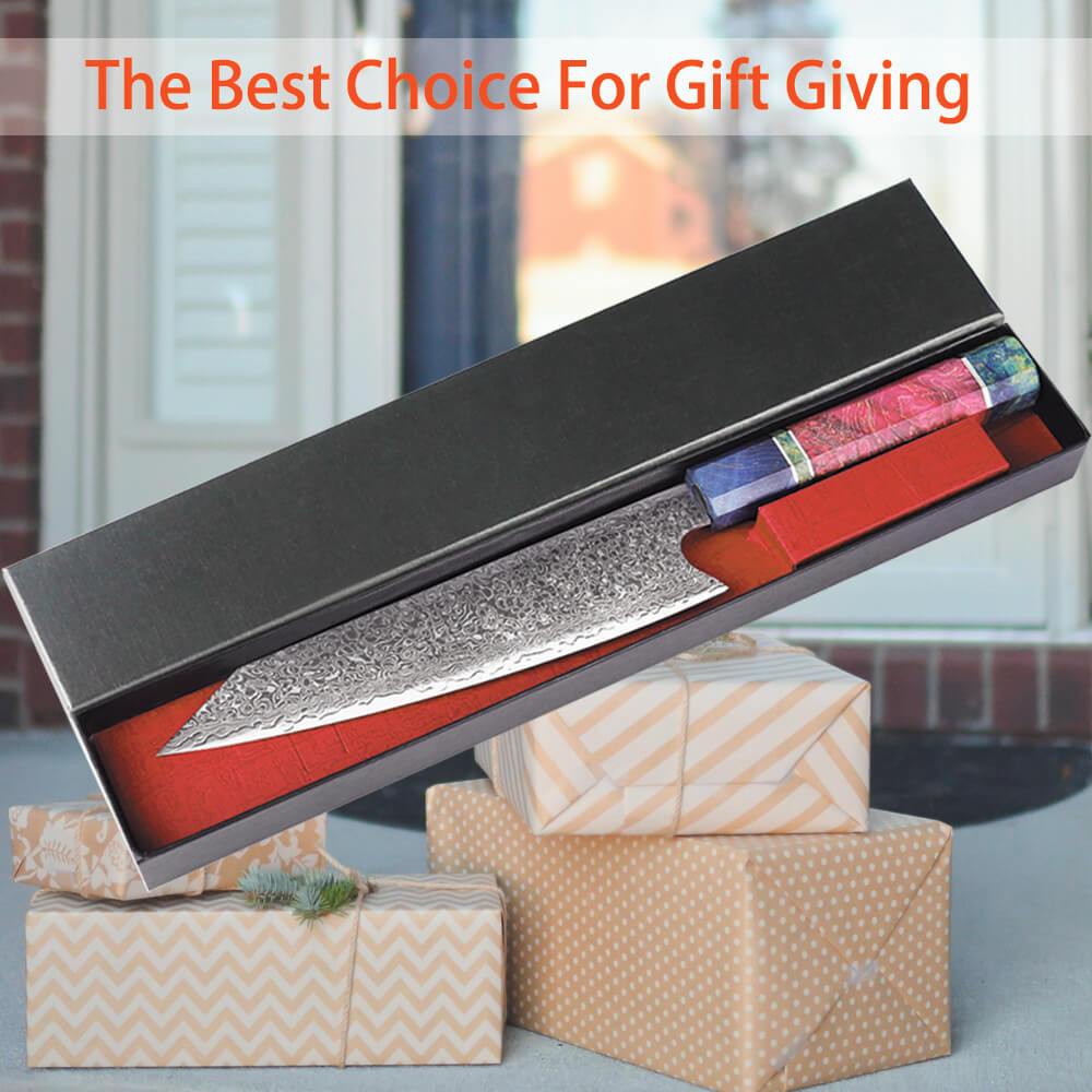 Japanese Damascus Kitchen Knives, 8 Inch VG10 Damascus Steel Chef Knife - Letcase