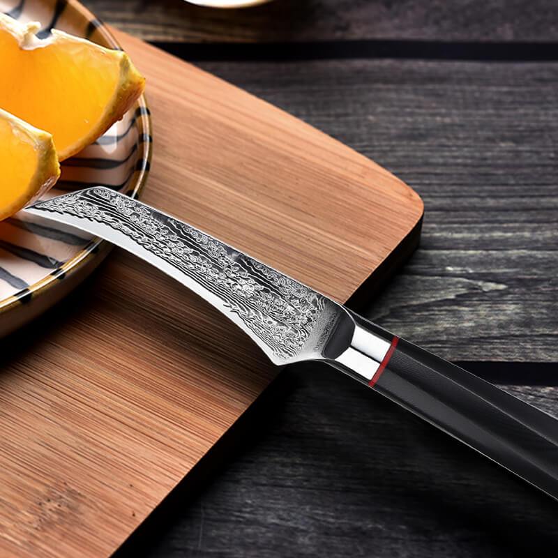 Japanese Damascus Paring Knife 3.5 Inch, Narcissus Flower Series - Letcase