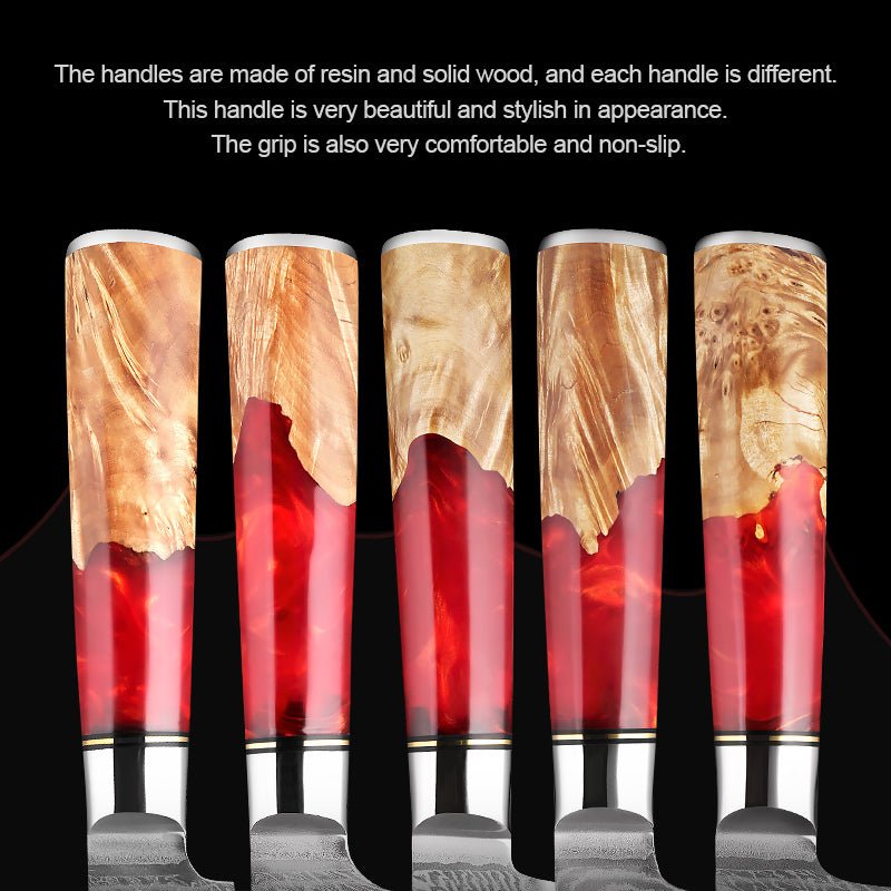 Japanese Vegetable Knife 7 Inch VG-10 Damascus Nakiri Knife - Letcase