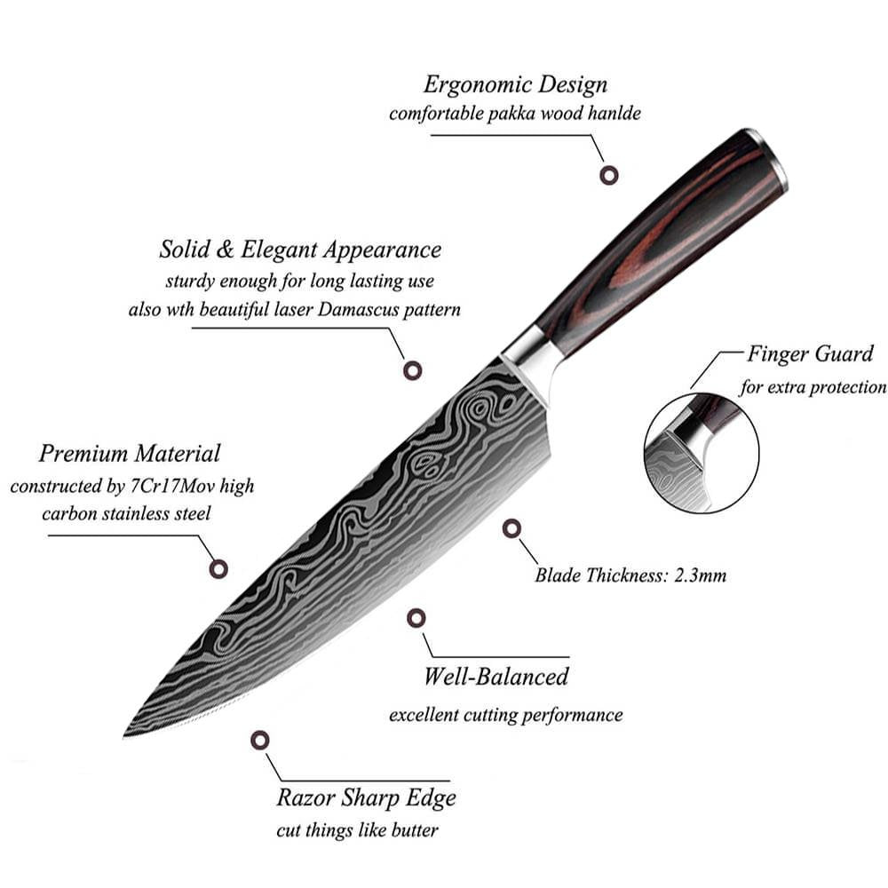 Kitchen Knives Set, 7-Piece - Letcase