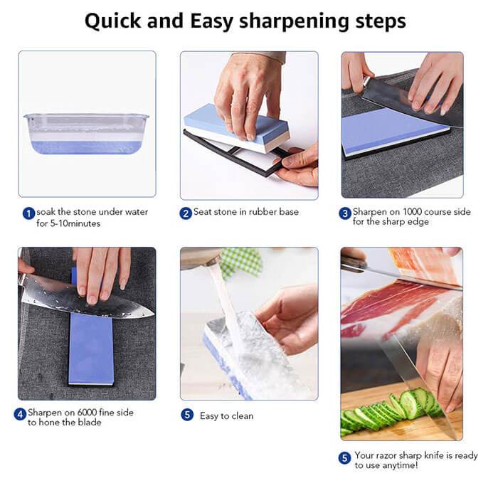 Knife Sharpener Whetstone Double Sided - Letcase