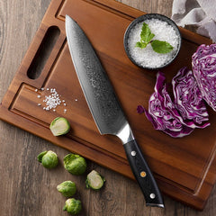Professional 8" Handmade Damascus Chef Knife - Letcase