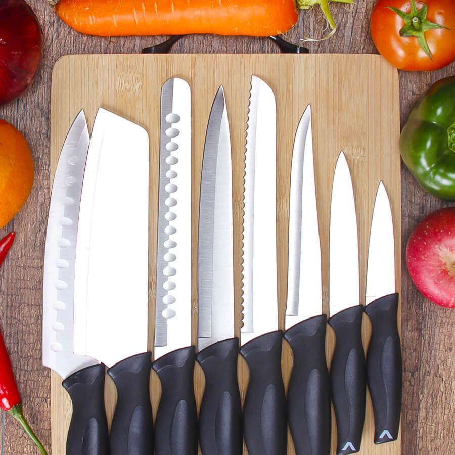 9 Pieces Professional Chef Knife Set With Carrying Case - Letcase