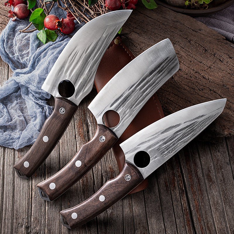 Professional Butcher Knife Set With Leather Sheath - Letcase